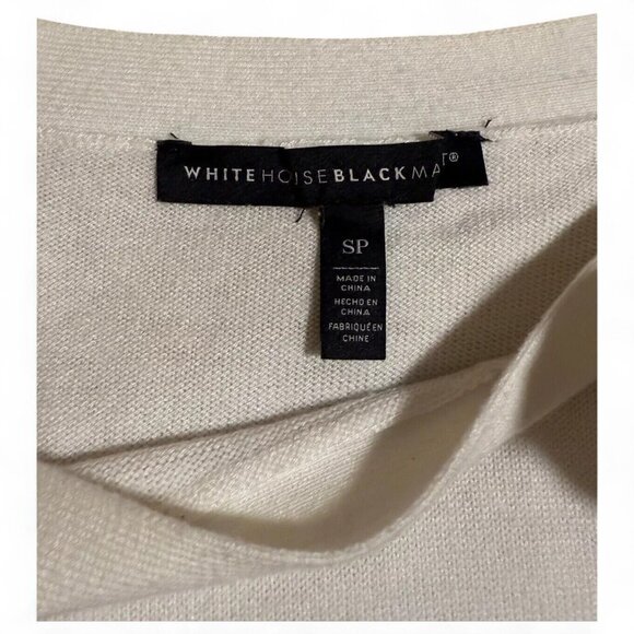 White House Black Market Womens Ivory Wool Blend Bow Neck Sweater Size S - Picture 5 of 5